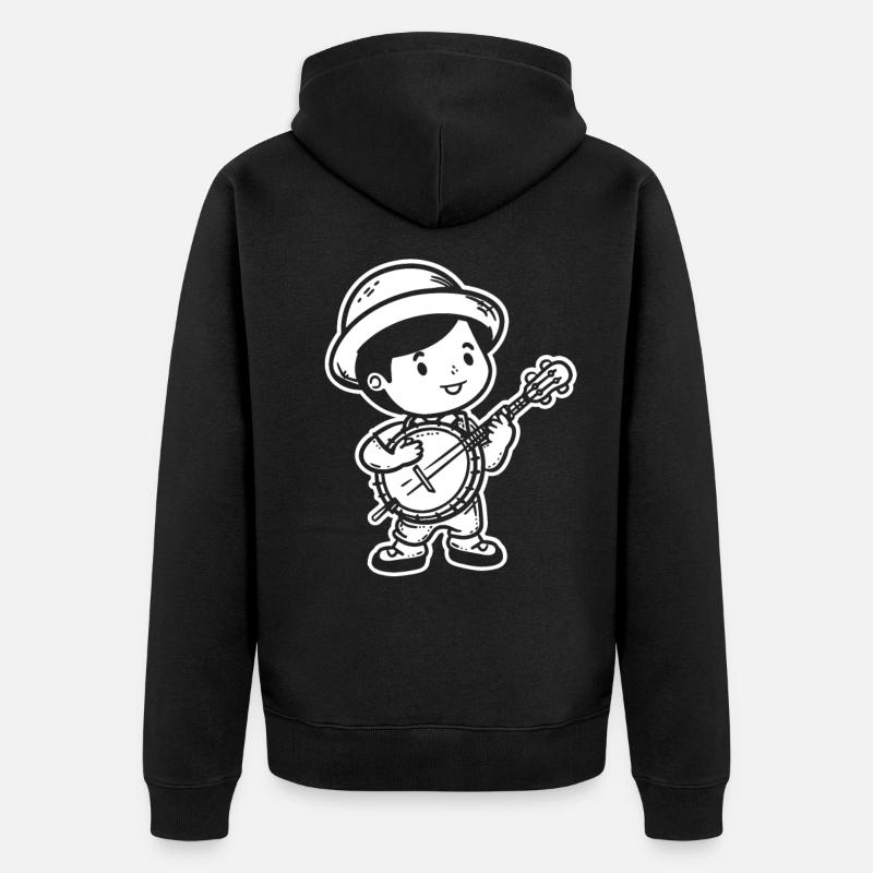 Petit joueur de banjo - Veste à capuche bio Premium Unisexe - noir