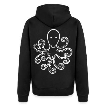 Pieuvre blanche étrange - Veste à capuche bio Premium Unisexe - noir - Dos - Nico (187cm)