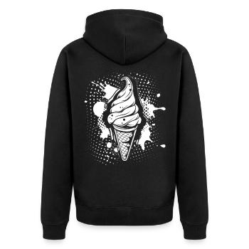 Glace molle - Veste à capuche bio Premium Unisexe - noir - Dos - Nico (187cm)