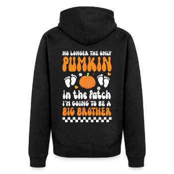 Pregnancy this little pumpkin is going to be a big - Unisex Premium Organic Zip Hoodie - black - Back - Nico (187cm)