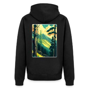 Affiche de voyage du parc national des Great Smoky Mountains - Veste à capuche bio Premium Unisexe - noir - Dos - Nico (187cm)