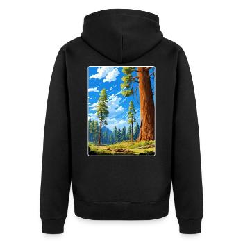 Sequoia Kings Canyon Nationalpark Reiseposter - Unisex Premium Bio Zip Hoodie - Schwarz - Hinten - Nico (187cm)