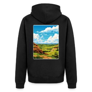 Theodore Roosevelt National Park Travel Poster WPA - Unisex Premium Organic Zip Hoodie - black - Back - Nico (187cm)