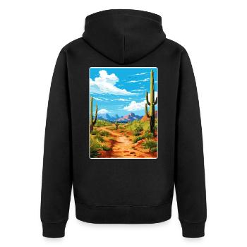 Saguaro Nationalpark Arizona Reiseposter WPA - Unisex Premium Bio Zip Hoodie - Schwarz - Hinten - Nico (187cm)