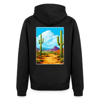 Saguaro Nationalpark Arizona Reiseposter WPA - Unisex Premium Bio Zip Hoodie - Schwarz - Hinten - Nico (187cm)
