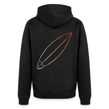 Surfboard - Unisex Premium Organic Zip Hoodie - black - Back - Nico (187cm)