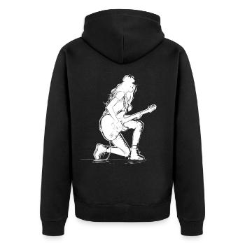 Fille de guitare - Veste à capuche bio Premium Unisexe - noir - Dos - Nico (187cm)