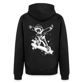 Planche à roulettes garçon - Veste à capuche bio Premium Unisexe - noir - Dos - Nico (187cm)