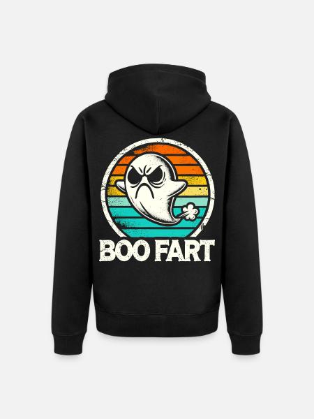 Funny Ghost Farts – Halloween Fun - Unisex Premium Organic Zip Hoodie - black