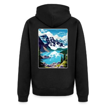 Parc national Banff Canada Affiche de voyage souvenir - Veste à capuche bio Premium Unisexe - noir - Dos - Nico (187cm)