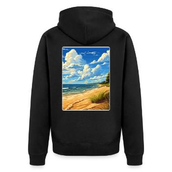 Indiana Dunes National Park Travel Poster Souvenir - Unisex Premium Organic Zip Hoodie - black - Back - Nico (187cm)