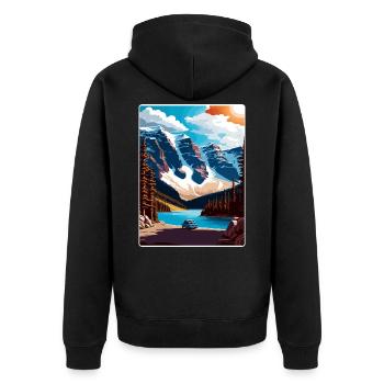 Parc national Banff Canada Affiche de voyage souvenir - Veste à capuche bio Premium Unisexe - noir - Dos - Nico (187cm)