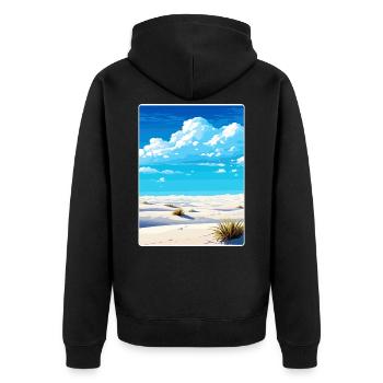 White Sands Nationalpark Reiseplakat Souvenir - Unisex Premium Bio Zip Hoodie - Schwarz - Hinten - Nico (187cm)