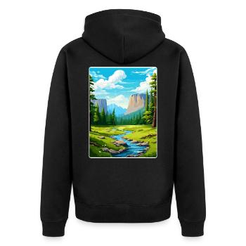 Parc national de Yosemite Affiche de voyage Souvenir WPA - Veste à capuche bio Premium Unisexe - noir - Dos - Nico (187cm)