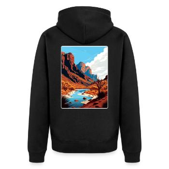 Big Bend National Park Travel Poster Souvenir WPA - Unisex Premium Organic Zip Hoodie - black - Back - Nico (187cm)