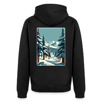 Parc Ski Ski Voyage Affiche Peinture Souvenir WPA - Veste à capuche bio Premium Unisexe - noir - Dos - Nico (187cm)