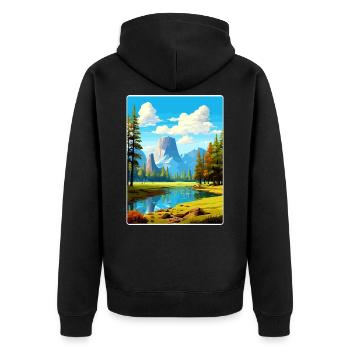 Parc national de Yosemite Affiche de voyage Souvenir WPA - Veste à capuche bio Premium Unisexe - noir - Dos - Nico (187cm)