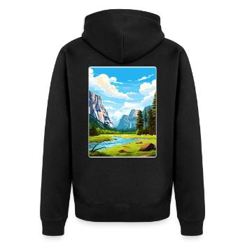 Parc national de Yosemite Affiche de voyage Souvenir WPA - Veste à capuche bio Premium Unisexe - noir - Dos - Nico (187cm)