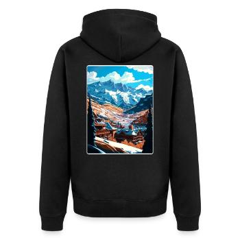 Telluride Ski Colorado Reise Poster Souvenir WPA - Unisex Premium Bio Zip Hoodie - Schwarz - Hinten - Nico (187cm)