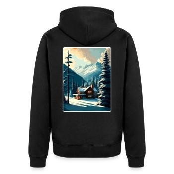 Whistler ski ski vintage voyage affiche souvenir - Veste à capuche bio Premium Unisexe - noir - Dos - Nico (187cm)