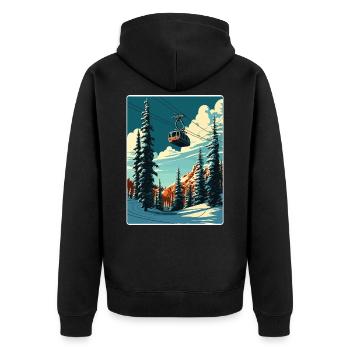 snowbird ski ski vintage voyage affiche souvenir - Veste à capuche bio Premium Unisexe - noir - Dos - Nico (187cm)