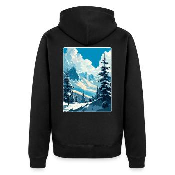 St Anton Ski Skifahren Vintage Reise Poster Souvenir - Unisex Premium Bio Zip Hoodie - Schwarz - Hinten - Nico (187cm)