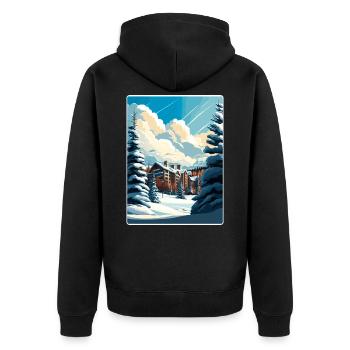 Beaver Creek Ski Reise Poster Souvenir Farbe WPA - Unisex Premium Bio Zip Hoodie - Schwarz - Hinten - Nico (187cm)