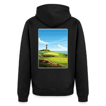 Harbor Town Golf Links Club Course Affiche de voyage - Veste à capuche bio Premium Unisexe - noir - Dos - Nico (187cm)