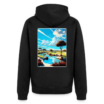 Tpc Scottsdale Golf Arizona Reiseposter Souvenir - Unisex Premium Bio Zip Hoodie - Schwarz - Hinten - Nico (187cm)