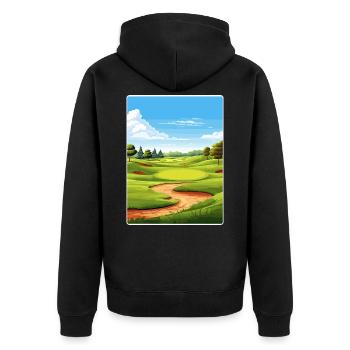 Southern Hills Country Club Golf Course Travel WPA - Unisex Premium Organic Zip Hoodie - black - Back - Nico (187cm)