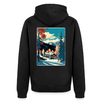 Aspen Ski Ski Voyage Affiche Peinture Souvenir WPA - Veste à capuche bio Premium Unisexe - noir - Dos - Nico (187cm)