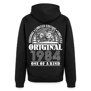 40th Birthday - Unisex Premium Organic Zip Hoodie - black - Back - Nico (187cm)