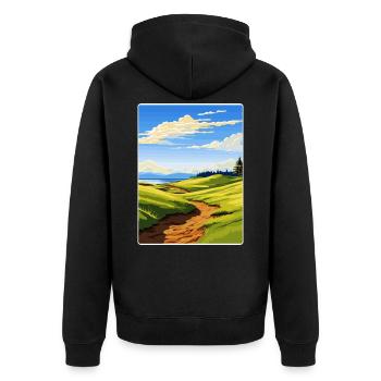 Chambers Bay Golf Club Travel Poster Souvenir WPA - Unisex Premium Organic Zip Hoodie - black - Back - Nico (187cm)