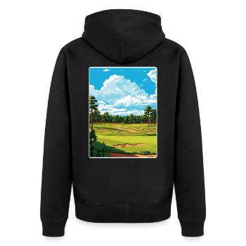 Pinehurst Golf Resort Reiseposter Souvenir WPA - Unisex Premium Bio Zip Hoodie - Schwarz - Hinten - Nico (187cm)