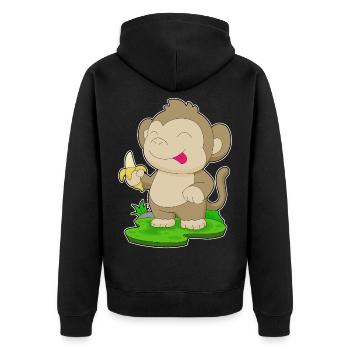 Singe Banane - Veste à capuche bio Premium Unisexe - noir - Dos - Nico (187cm)