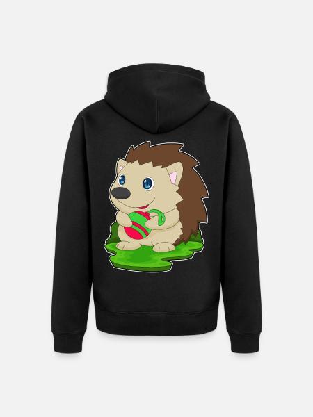 Stachelschwein Weihnachten Weihnachtskugel - Unisex Premium Bio Zip Hoodie - Schwarz