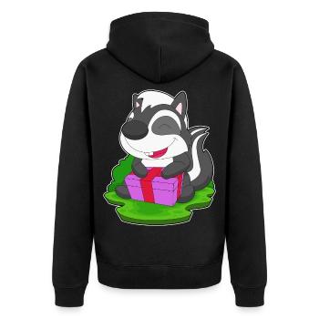 Skunk Christmas Package - Unisex Premium Organic Zip Hoodie - black - Back - Nico (187cm)