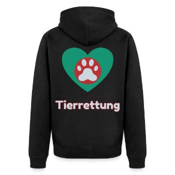 Tierrettung - Unisex Premium Bio Zip Hoodie - Schwarz - Hinten - Nico (187cm)