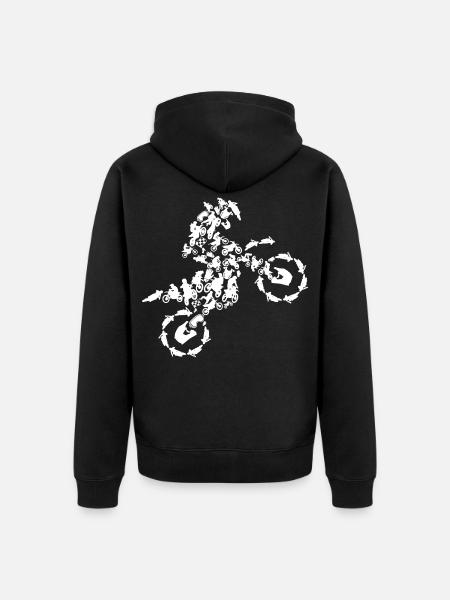 Motocross Silhouette - Unisex Premium Bio Zip Hoodie - Schwarz