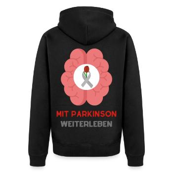 Living on with Parkinson's: Strength and Hope - Unisex Premium Organic Zip Hoodie - black - Back - Nico (187cm)
