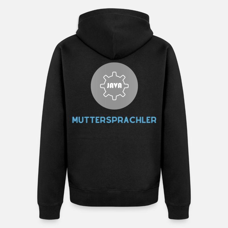Muttersprachler: JavaScript Edition - Unisex Premium Bio Zip Hoodie - Schwarz