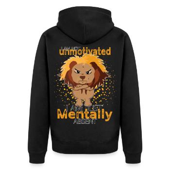 Löwe - Je ne suis pas démotivé, mais simplement absent mentalement - Veste à capuche bio Premium Unisexe - noir - Dos - Nico (187cm)