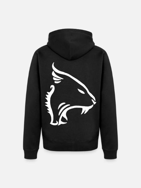 Animal Tiger Cat Panther (White) - Unisex Premium Organic Zip Hoodie - black