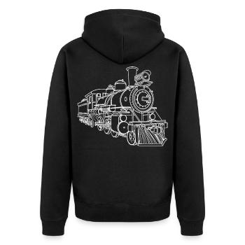 Croquis ferroviaire - Veste à capuche bio Premium Unisexe - noir - Dos - Nico (187cm)