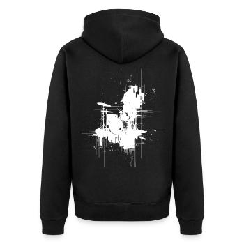 Percussion - Unisex Premium Organic Zip Hoodie - black - Back - Nico (187cm)