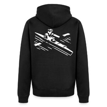 Aviron style dessin animé - Veste à capuche bio Premium Unisexe - noir - Dos - Nico (187cm)