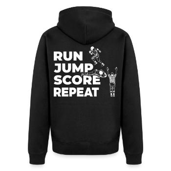 Le dicton du football américain - Veste à capuche bio Premium Unisexe - noir - Dos - Nico (187cm)