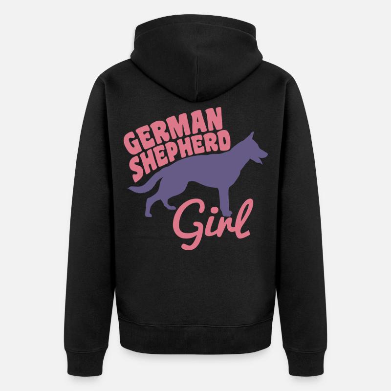 Schäferhund Mädchen - Unisex Premium Bio Zip Hoodie - Schwarz