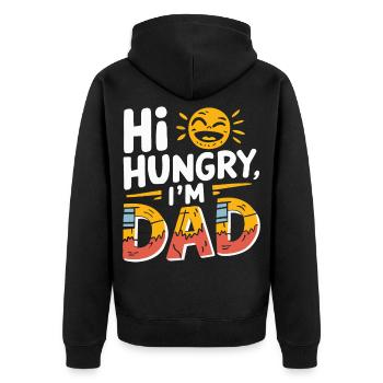 Göttergatte - Papa Witze - Unisex Premium Bio Zip Hoodie - Schwarz - Hinten - Nico (187cm)