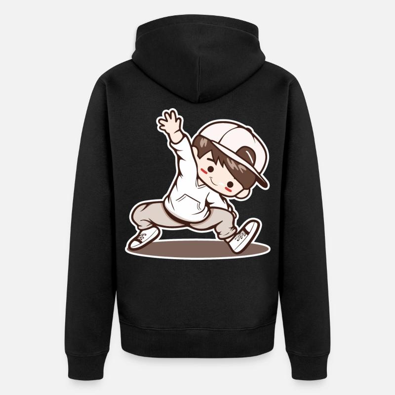 Petit garçon de breakdance - Veste à capuche bio Premium Unisexe - noir